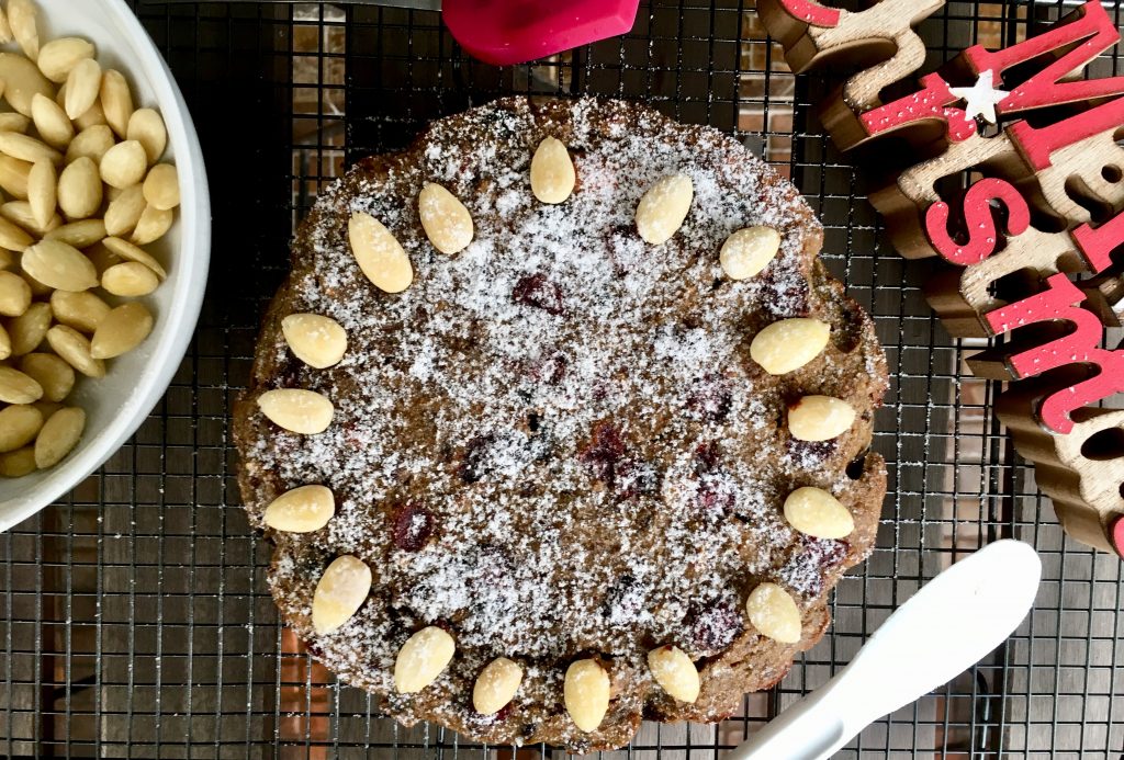 Gluten Free Xmas Cake with Almond Marzipan Cream